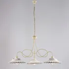 Lustre en céramique blanche et métal à 3 lumières pour usage intérieur - Polaris Viadurini