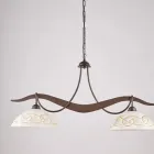 Lustre en verre et métal à 2 lumières pour éclairage intérieur - Musca Viadurini