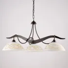 Lustre en verre et métal à 3 lumières pour éclairage intérieur - Musca Viadurini