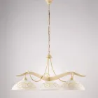 Lustre en verre et métal à 3 lumières pour éclairage intérieur - Musca Viadurini