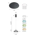 Lustre en métal peint en or avec lumière LED et verre coloré - Charme Viadurini