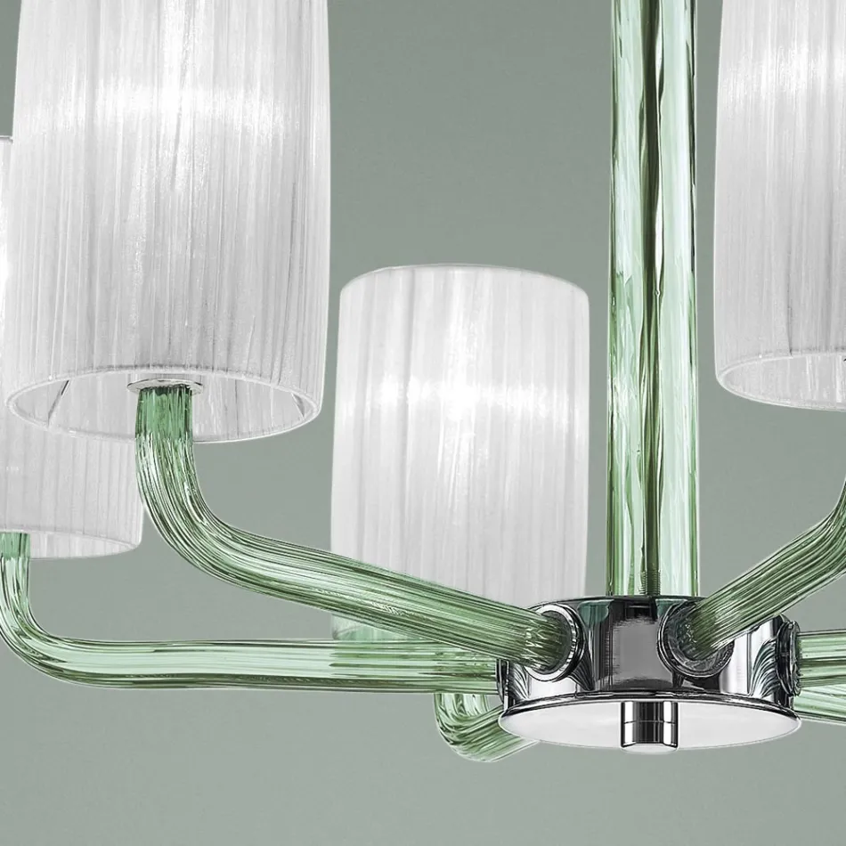 Lustre en Verre de Venise et Métal Fait à la Main en Italie - Graham Viadurini