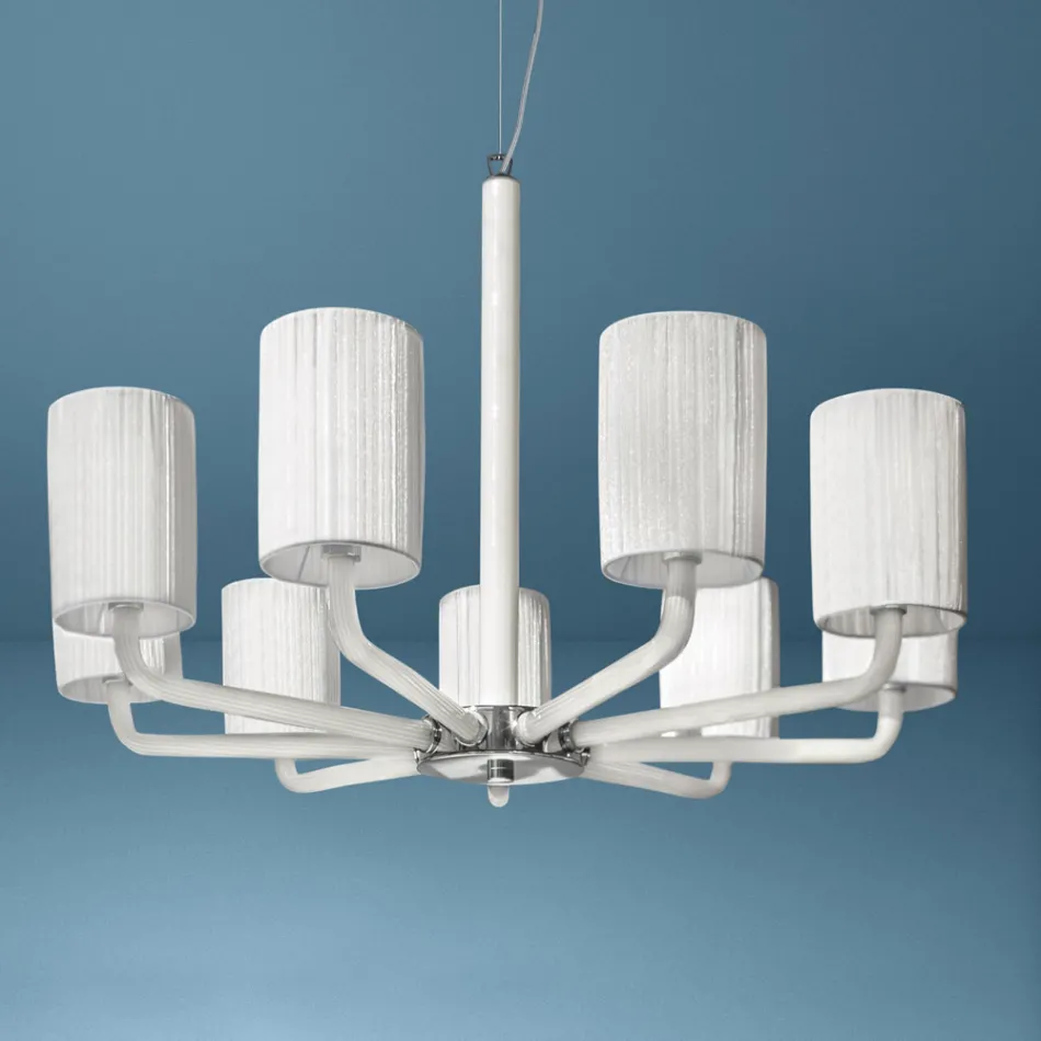 Lustre en Verre de Venise et Métal Fait à la Main en Italie - Graham Viadurini