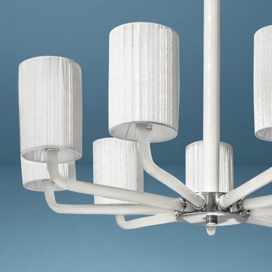 Lustre en Verre de Venise et Métal Fait à la Main en Italie - Graham Viadurini