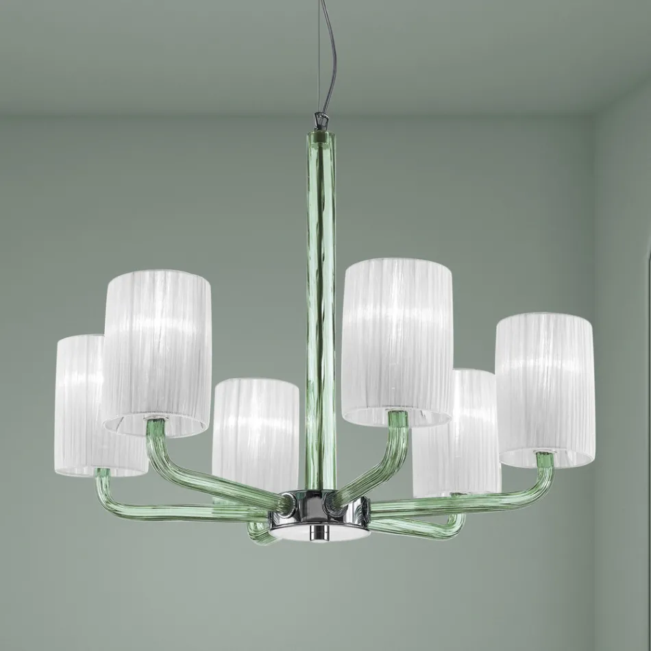 Lustre en Verre de Venise et Métal Fait à la Main en Italie - Graham Viadurini