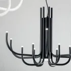 Lustre à 13 lumières LED en métal peint blanc, noir ou or - Scorpio Viadurini