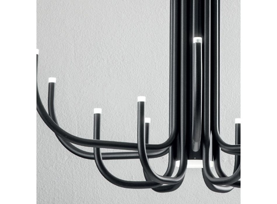 Lustre à 13 lumières LED en métal peint blanc, noir ou or - Scorpio Viadurini