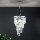 Lustre Classique de Luxe en Métal Chromé et Cristal Taillé - Lambert Viadurini