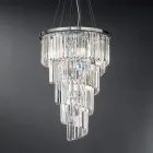 Lustre Classique de Luxe en Métal Chromé et Cristal Taillé - Lambert Viadurini