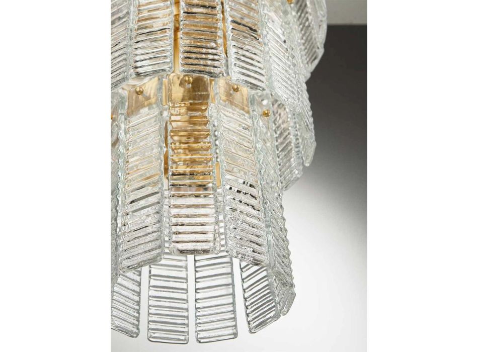 Lustre moderne 12 lumières en verre artisanal de luxe italien - Valadier Viadurini