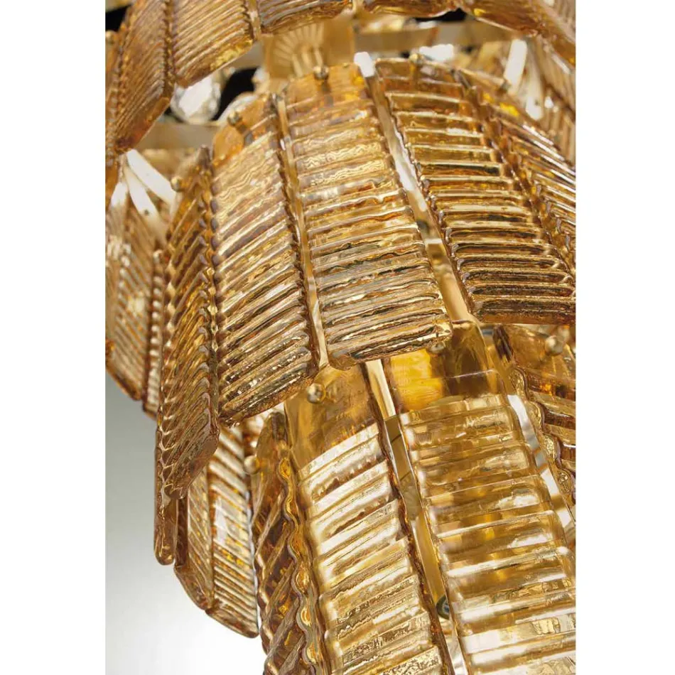 Lustre moderne 12 lumières en verre artisanal de luxe italien - Valadier Viadurini