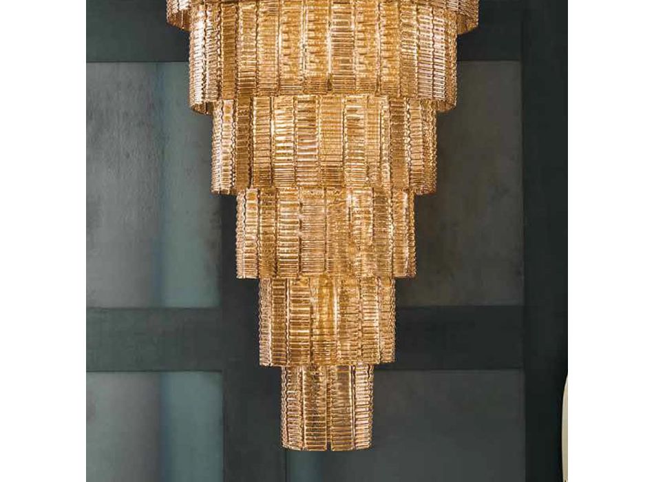 Lustre moderne 36 lumières en verre artisanal de luxe italien - Valadier Viadurini