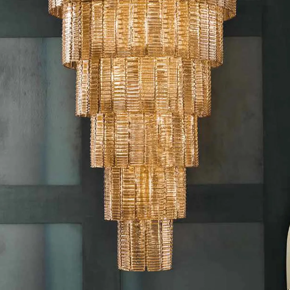 Lustre moderne 36 lumières en verre artisanal de luxe italien - Valadier Viadurini