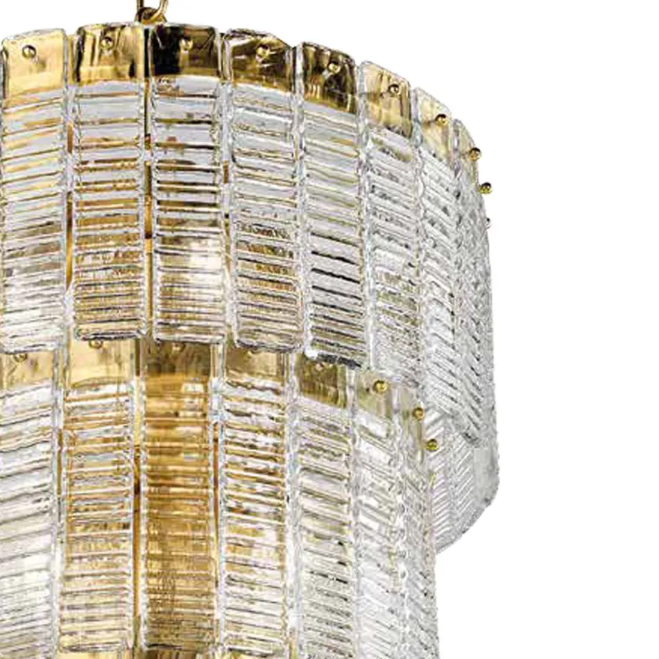 Lustre moderne 36 lumières en verre artisanal de luxe italien - Valadier Viadurini