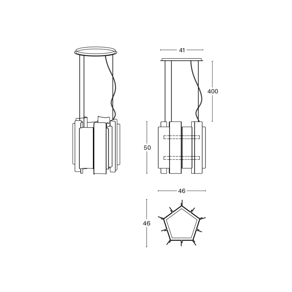 Velis - Lustre moderne en verre fusionné au design élégant, fabriqué en Italie Viadurini