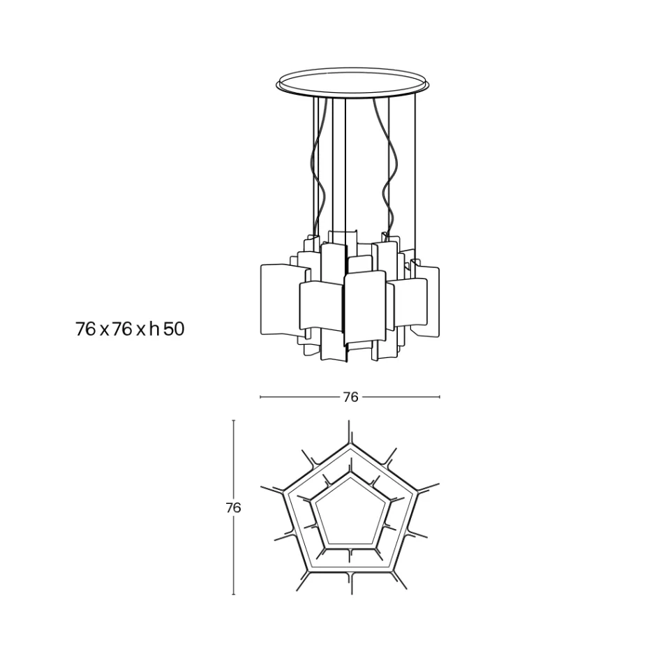 Velis - Lustre moderne en verre fusionné au design élégant, fabriqué en Italie Viadurini