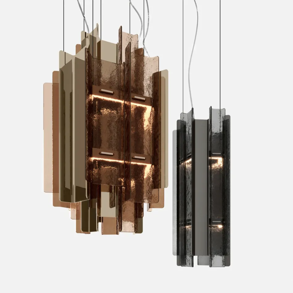 Velis - Lustre moderne en verre fusionné au design élégant, fabriqué en Italie Viadurini