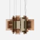 Velis - Lustre moderne en verre fusionné au design élégant, fabriqué en Italie Viadurini