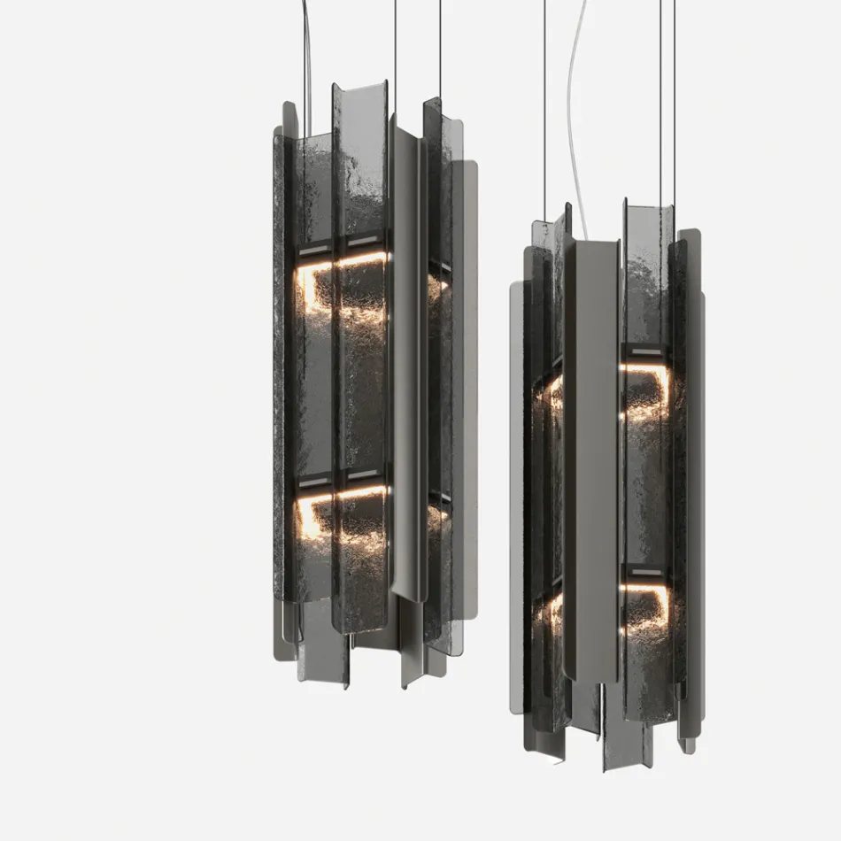 Velis - Lustre moderne en verre fusionné au design élégant, fabriqué en Italie Viadurini