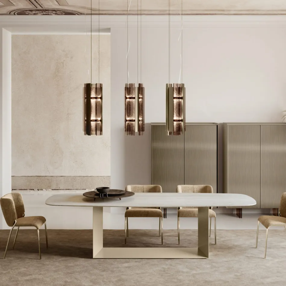 Velis - Lustre moderne en verre fusionné au design élégant, fabriqué en Italie Viadurini
