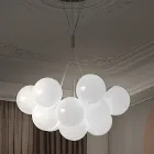 Lustre Moderne en Verre Vénitien Soufflé à la Main - Neige Viadurini