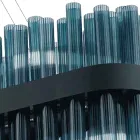 Lustre Moderne en Verre Soufflé et Métal Artisanat Italien - Maesta Viadurini