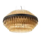 Lustre Moderne en Verre Soufflé et Métal Artisanat Italien - Maesta Viadurini