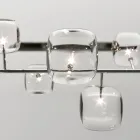 Lustre Horizontal en Métal et Verre Pyrex Transparent - Iperspazio Viadurini