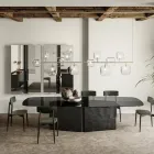 Lustre Horizontal en Métal et Verre Pyrex Transparent - Iperspazio Viadurini