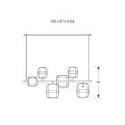 Lustre Horizontal en Métal et Verre Pyrex Transparent - Iperspazio Viadurini