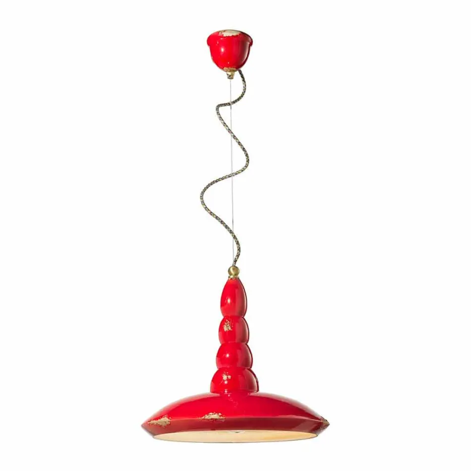 rétro lustre conçu suspension céramique Ferroluce Viadurini