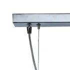 Suspension à deux lumières en verre soufflé à la main, fabriquée en Italie - Soffio Viadurini