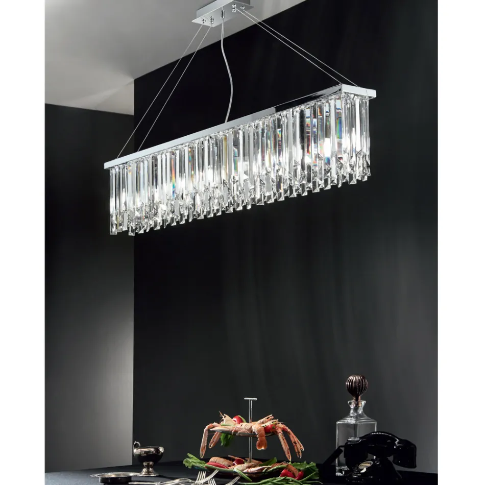Lustre suspendu de luxe classique en métal et cristal taillé - Zolando Viadurini