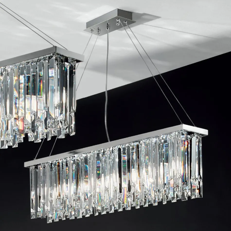 Lustre suspendu de luxe classique en métal et cristal taillé - Zolando Viadurini