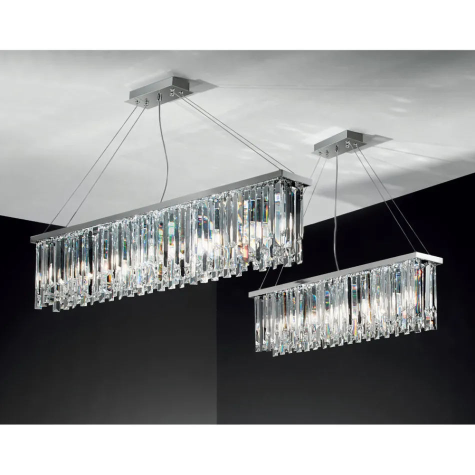 Lustre suspendu de luxe classique en métal et cristal taillé - Zolando Viadurini