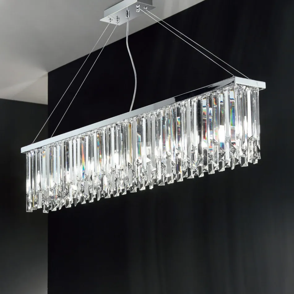 Lustre suspendu de luxe classique en métal et cristal taillé - Zolando Viadurini