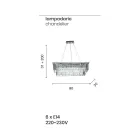 Lustre suspendu classique en métal et cristal taillé de luxe - Mirielle Viadurini