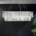 Lustre suspendu classique en métal et cristal taillé de luxe - Mirielle Viadurini