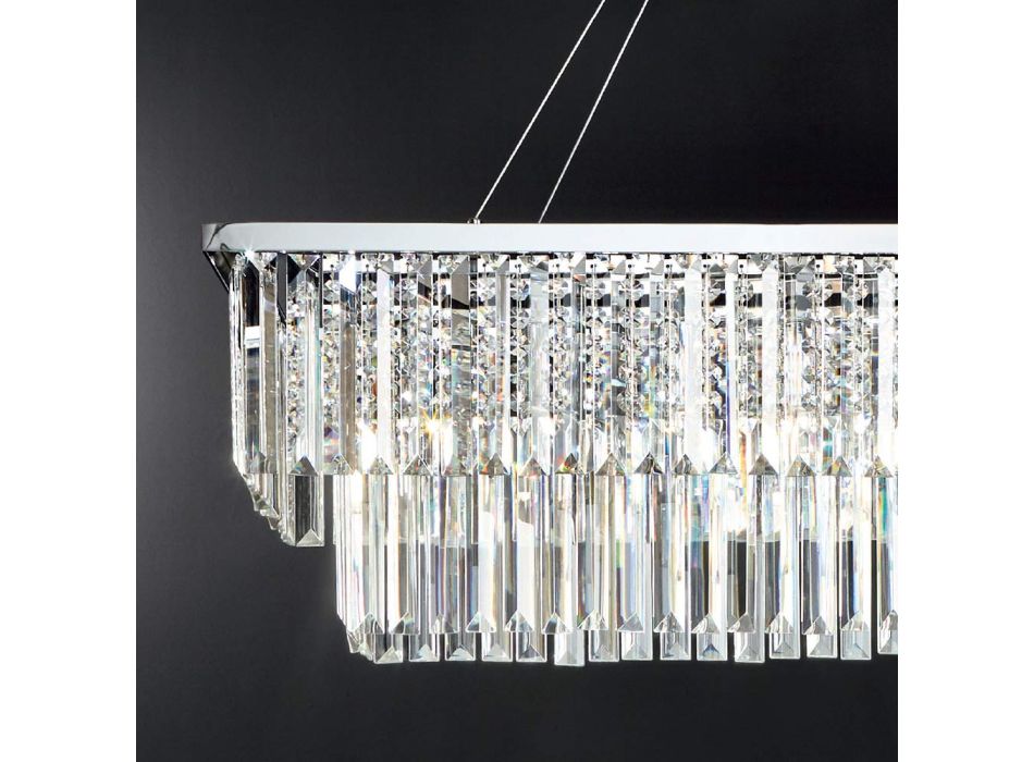 Lustre suspendu classique en métal et cristal taillé de luxe - Mirielle Viadurini