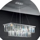 Lustre suspendu classique en métal et cristal taillé de luxe - Mirielle Viadurini