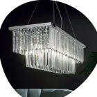 Lustre suspendu classique en métal et cristal taillé de luxe - Mirielle Viadurini