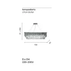Lustre suspendu classique en métal et cristal taillé de luxe - Mirielle Viadurini