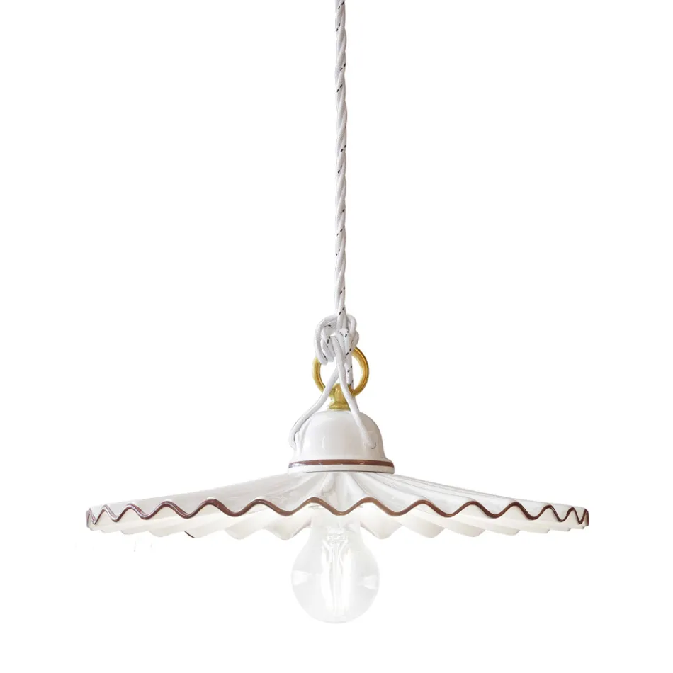 Lampe suspendue en céramique de style rustique L'Aquila par Ferroluce Viadurini