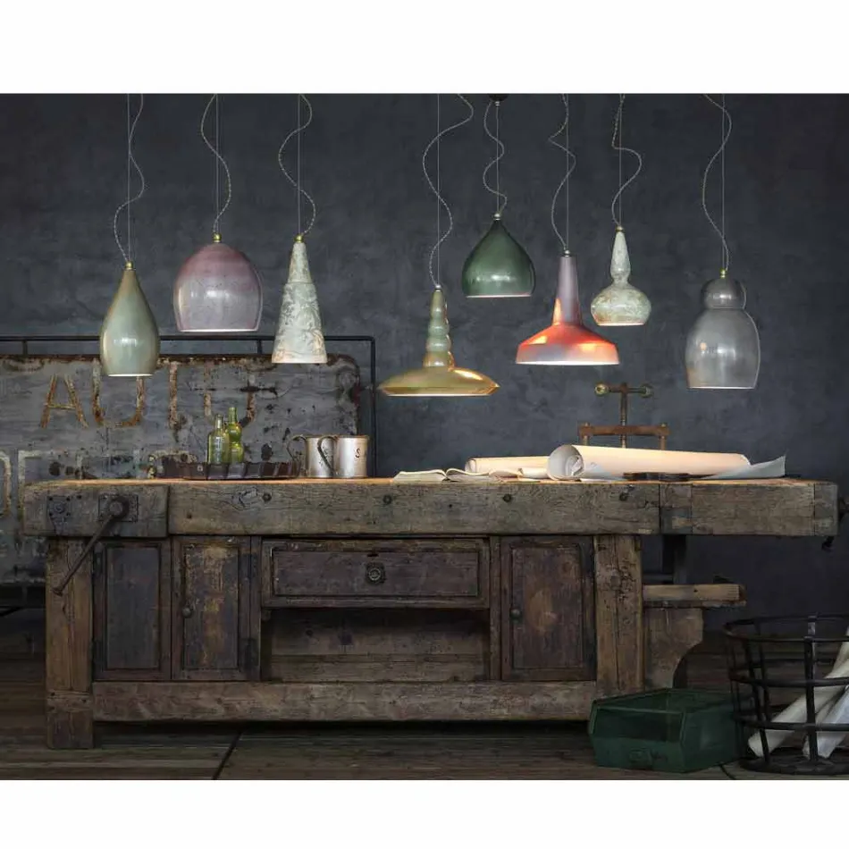 Lustre suspendu dans le style rétro en céramique Ferroluce Viadurini