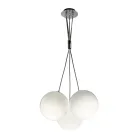Lustre suspendu à trois lumières en verre sous verre, fabriqué en Italie - Althea Viadurini