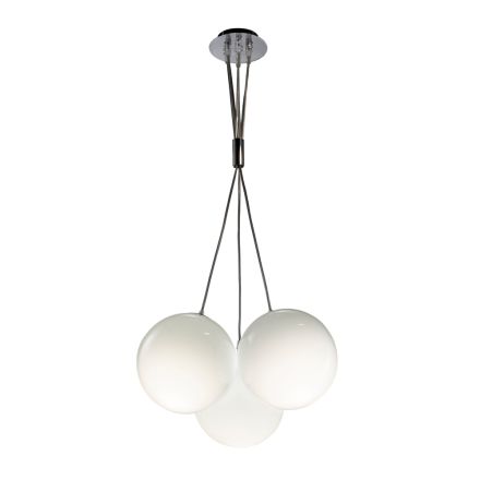 Lustre suspendu à trois lumières en verre sous verre, fabriqué en Italie - Althea Viadurini