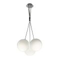 Lustre suspendu à trois lumières en verre sous verre, fabriqué en Italie - Althea