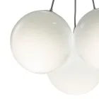 Lustre suspendu à trois lumières en verre sous verre, fabriqué en Italie - Althea Viadurini