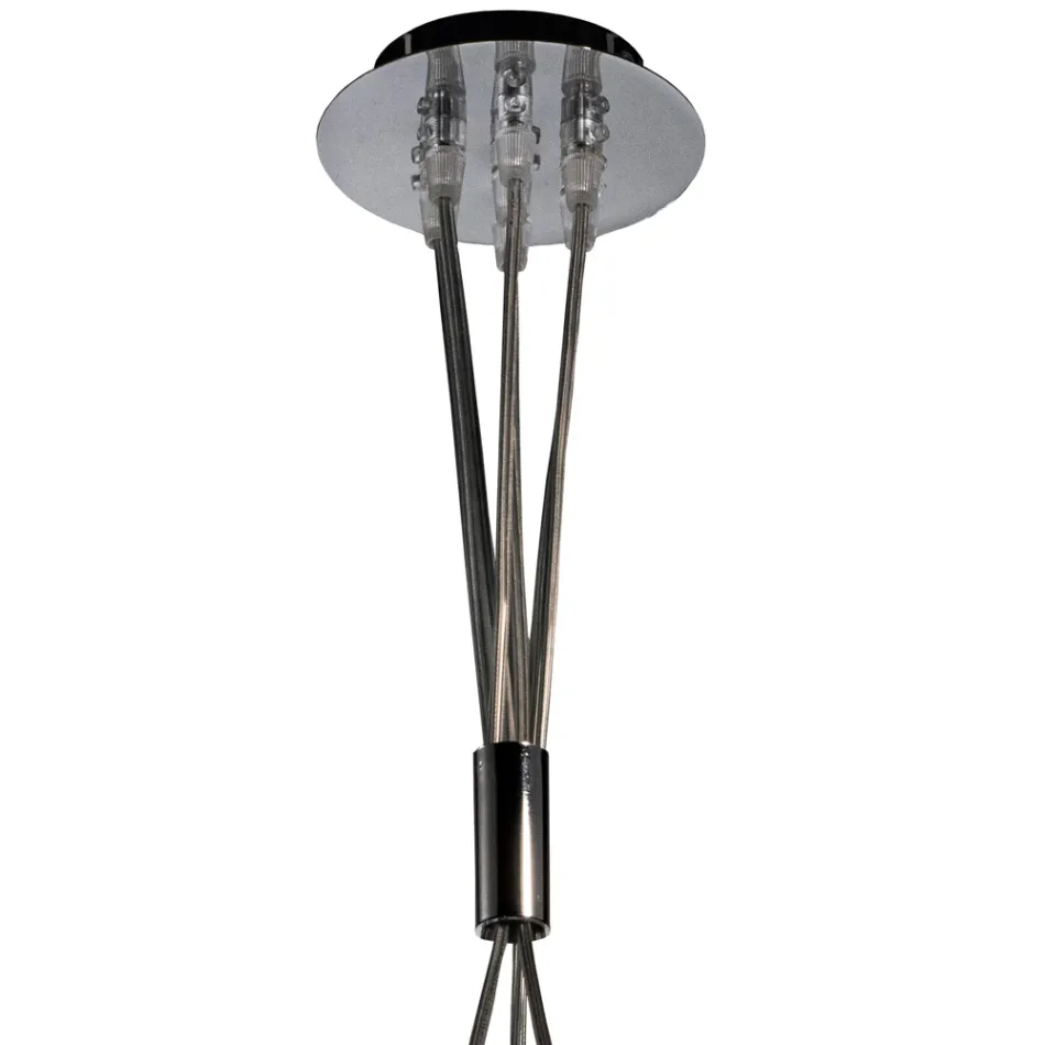 Lustre suspendu à trois lumières en verre sous verre, fabriqué en Italie - Althea Viadurini