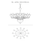 Lustre de style classique en verre vénitien soufflé à la main - Vanity Viadurini